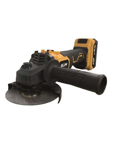 Blim Radial à Batterie 125mm 20V 4.0Ah - Vitesse Sans Charge 8500rpm - Agarre Ergonomique Doux - Couleur Jaune
