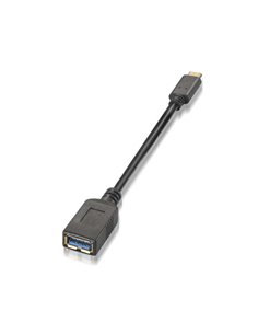 Aisens Câble USB 3.1 Gen1 5Gbps 3A - Tipo USB-C/M-À Femelle - 15cm - Couleur Noir