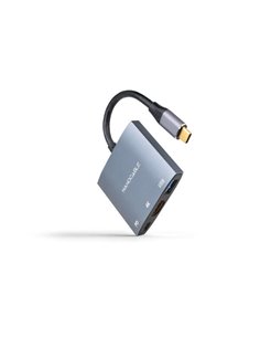 Nanocable Conversor USB-C à HDMI, USB3.0 et USB-C PD - Couleur Gris