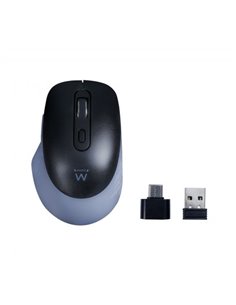 Ewent EW3243 Souris Inalambrico USB 3200dpi - 6 Botones - 2,4Ghz et Bluetooth - Usage Diestro - Couleur Noir/Gris