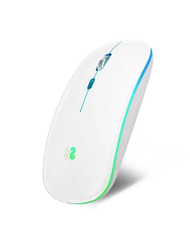 Subblim Souris LED Dual Flat Mouse - Conexión Dual - Silent Click - Iluminación LED en 7 Couleurs - Batterie de larga duración -