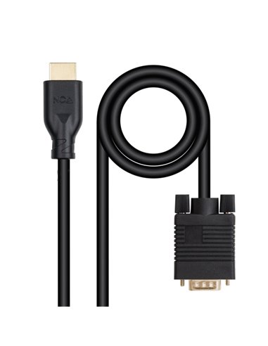 Nanocable Câble Conversor VGA à HDMI - VGA/M-HDMI/M - 1.8m - Couleur Noir