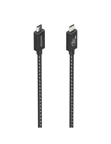 Aisens Câble USB4 Gen3x2 Aluminium 40Gbps 8K@60Hz 5A 48V 240W E-Mark - Tipo USB-C/M-USB-C/M - 1m - Couleur Noir