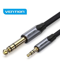 Vention Câble de Conexion Stereo - Jack 3.5mm à Jack 6.3mm - 5m - Contactos Dorados - Aislamiento PVC - Couleur Gris