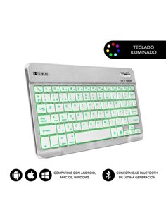 Subblim Clavier Smart Backlit Bt - Conectividad Bluetooth 30 - Iluminacion Réglable en 7 Couleurs - Design Delgado de 6mm - Tecn