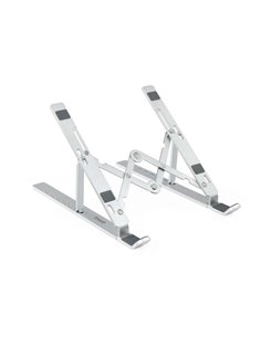Tooq Support Pour Portable Jusqu'à 15" - 7 Niveles de Altura - Pliable - Base Antidérapant - Peso Max 5kg - Couleur Argent