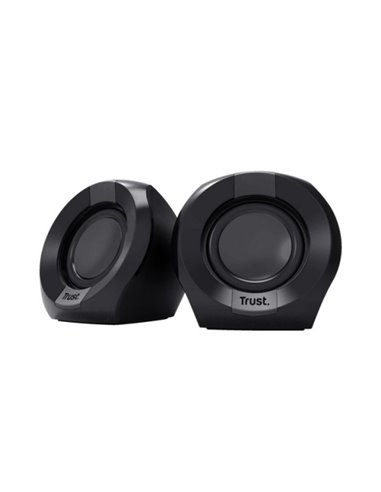 Trust Altavoces 2.0 USB 8W - Entrée et Sortie Jack 3.5mm - Câble de 1.30m - Couleur Noir