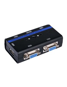 Aisens Conmutador KVM VGA USB 1U-2PC+Câble - Couleur Noir