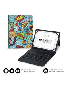 Subblim Keytab Pro Bluetooth Housse universal 9-10.1" - Design ultradelgado - Support Réglable - Système magnético - Résistant e