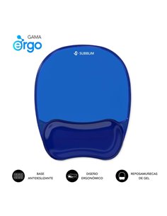 Subblim Ergo Crystal Flex Tapis de souris Ergonomica Pour Souris - Gel Refrigerante Autoajustable - Design Ondulado Ergonomique 