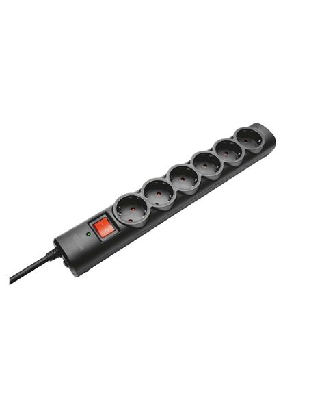 Trust 21059 Regleta de 6 Tomas + Protection Surge Negra