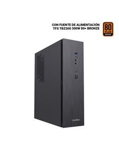 Coolbox T370-BZ Slim Boîte Torre MicroATX - Taille Disco Soportado 2.5" - USB-À 3.2 Gen1, USB-C 3.2 Gen1 et Audio HD - Alimentat
