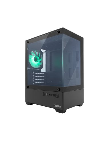 Coolbox GM200 Vision Lite Boîte Mini Torre Micro ATX, Mini-ITX - Avant et Latéral Cristal Templado - Taille HDD 3.5" et 2.5" - U