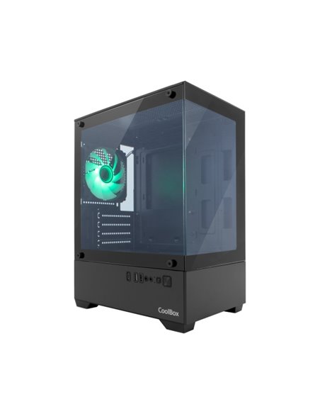 Coolbox GM200 Vision Lite Boîte Mini Torre Micro ATX, Mini-ITX - Avant et Latéral Cristal Templado - Taille HDD 3.5" et 2.5" - U