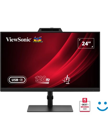 ViewSonic VG2441V Monitor LED 27" IPS FHD - Respuesta 4ms - Altavoces 4W - Webcam - Réglable en Altura, Giratorio e Inclinable -