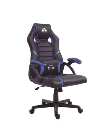 Cromad Serie Nitro Silla Gaming - Altura Regulable Avec Piston de Gas Clase 2 - Cojin Lumbar - Couleur Noir/Bleu