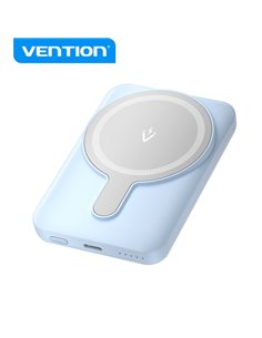 Vention PowerBank 5000mAh Magnetico Inalambrico - USB-C Dual - Charge rapide 20W - Display Luminoso - Couleur Bleu