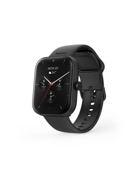 Hama 5000 Reloj Intelligente Smartwatch - Bluetooth 5.3 - Batterie 300mAh - Écran TFT 1.65" - IP68 - Pulsera de Silicona - 3.9x1