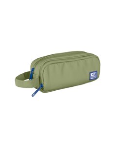 Oxford B-Smart Étui Trousse - 3 Compartiments - Anse Latéral - Fabricado en Material Reciclado - Couleur Vert Safari