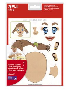 Apli Pack de 144 Gomets Tematicos de la Face - Desarrollados Avec Educadores - Ayudan à Identificar Partes de la Face - Adhésif 