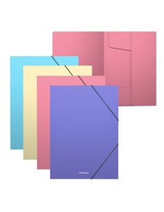 Erichkrause Pack de 4 Carpetas Solapas Matt Pastel A4 - Fabricadas en Polipropileno - Couleurs assorties