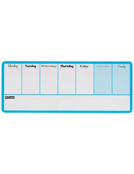 Nobo Planificador Semanal de Tableau Magnetica Mini 360x140mm - Almohadillas Adhesivas e Imanes Pour Montaje - Comprend Feutre e