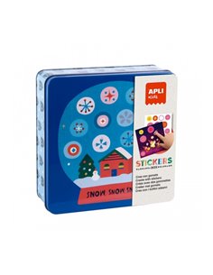 Apli Juego de Gomets Navidad - Contiene 8 Feuilles de Gomets et 8 Laminas Pour Rellenar - Estimula la Psicomotricidad Fina - Des