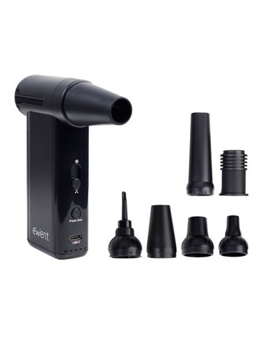 Ewent Pistola de Aire Comprimido - Bomba de Vacio e Inflador - 8 Velocidades -130000 RPM - Batterie de 5000mah - Couleur Noir