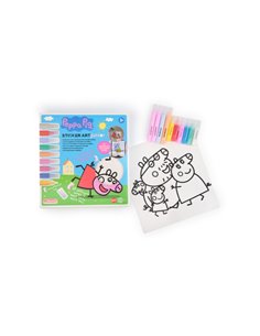 Comansi Sticker Art Junior Peppa Pig - Pegatinas Creativas Pour Ventanas - Manualidades Infantiles - Assorti Temático