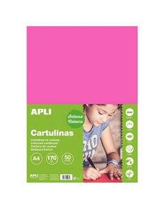Apli Cartulina Fucsia A4 170g 50 Feuilles
