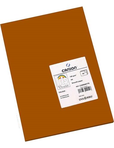 Canson Guarro Pack de 50 Cartulinas Iris A4 de 185g - 21x29.7cm - Couleur Chocolate