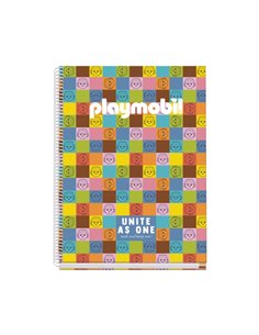 Dohe Playmobil Unite As One Cahier Spirale A4 100 Feuilles Microperforadas Cuadricula 5mm - Couverture rigide Carton Forrado - B