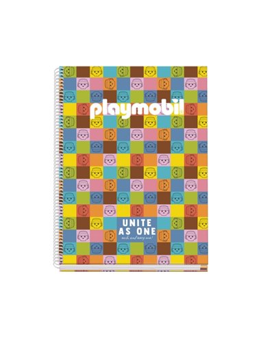 Dohe Playmobil Unite As One Cahier Spirale A4 100 Feuilles Microperforadas Cuadricula 5mm - Couverture rigide Carton Forrado - B