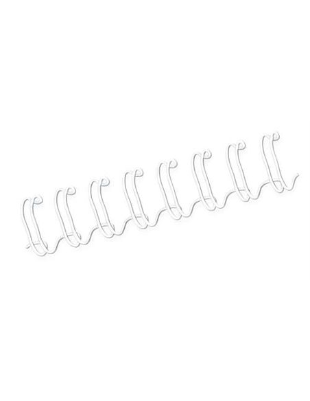 Fellowes Wire Pack de 100 Espirales Dobles Metalicas 10mm - Jusqu'à 80 Paginas - Couleur Blanc