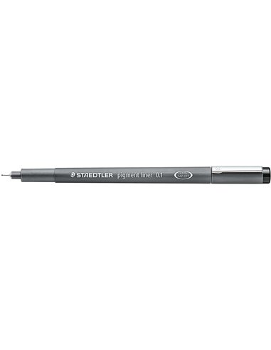 Staedtler Pigment Liner 308 Feutre Calibrado - Trait 0.1mm - Séchage rapide - Couleur Noir