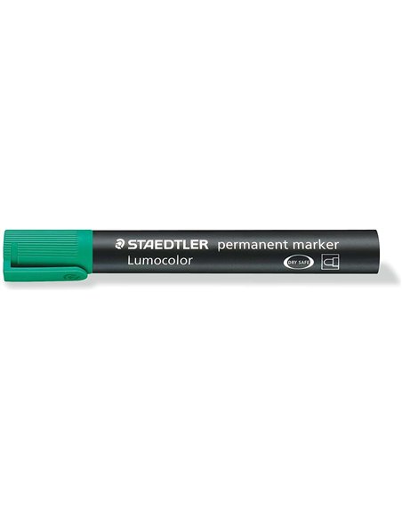 Staedtler Lumocolor 352 Feutre Permanent - Pointe Ronde - Trait 2mm Aprox - Capuchon Avec Clip - Séchage rapide - Couleur Vert