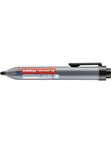Edding Retract 12 Feutre Pour Tableau Blanca Retractil - Pointe Ronde - Trait entre 1.5 et 3mm - Rechargeable - Séchage rapide -