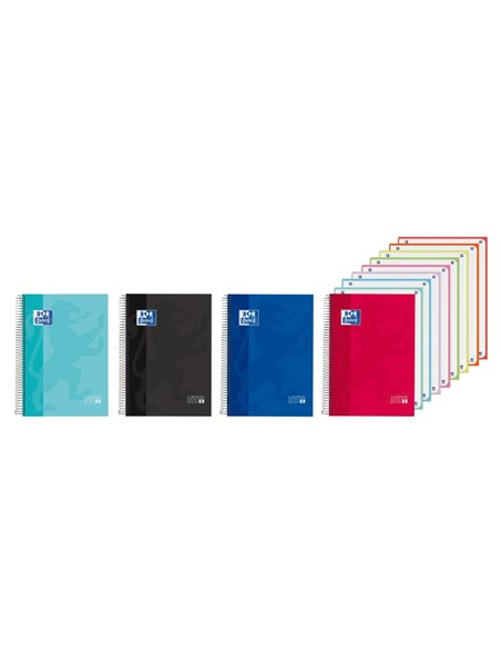 Oxford Cahier de Spirale - Format A4+ - 160 Feuilles - Cuadricula 5x5 Avec Cabecera - Couvercle Extradura - Anti Traspaso de Enc