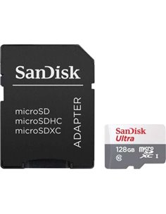 Sandisk Ultra Carte Micro SDXC 128GB UHS-I U1 Clase 10 100MB/s + Adaptateur SD
