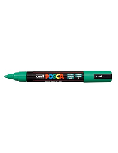 Posca PC-5M Marqueur de Pintura - Pointe de Bala 1.8-2.5mm - Encre Base al Eau - Résistant à la Luz - No Permanent - Couleur Ver