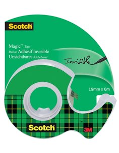Scotch Magic Ruban Adhesiva Invisible 19mm x 6m - Comprend Dispensador - Couleur Transparent