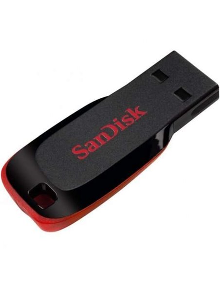 Sandisk Cruzer Blade Memoria USB 2.0 64GB - Sans Couvercle - Couleur Noir/Rouge (Pendrive)