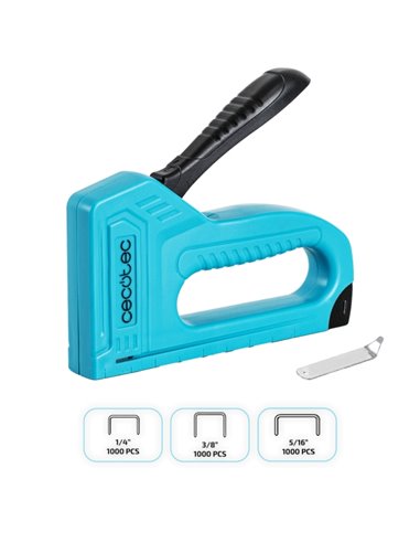 Cecotec FastTacker Clavadora/Agrafeuse - 3000 Agrafes Incluidas - Couleur Noir et Bleu