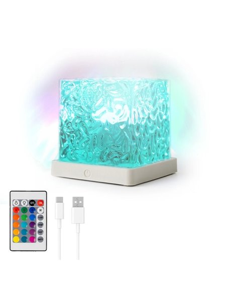 Innovagoods Boralamp Proyector de Auroras Boreales - Autonomie 120min - Câble USB-C - Batterie 1200mAh - Luz LED RGB - Rechargea