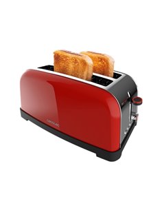 Cecotec Toastin' Time 1500 Tostadora de Double Ranura Larga - 1500W - Ranura Ancha Jusqu'à 3.8cm - Acier Inoxydable - Apagado Au