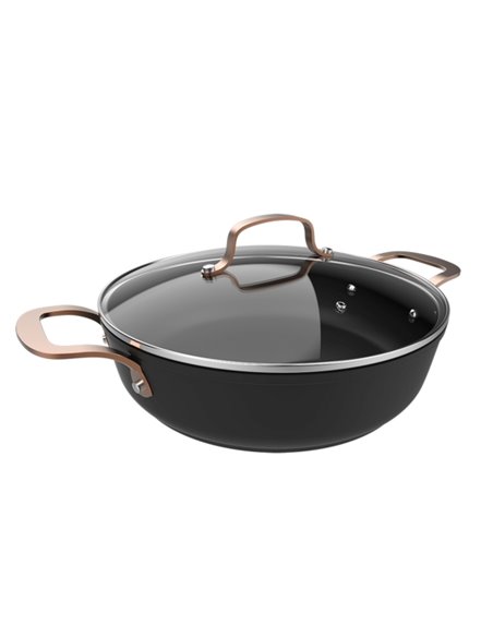 Cecotec Polka Fantasy 28 Low Pot Golden Olla Baja de 28cm de Alumino Forjado - Capacité de 4.1L - Antiadherente - Adapté Pour La