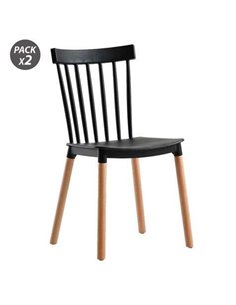 Muvip Pack 2 Sillas Design D800 - Couleur Noir