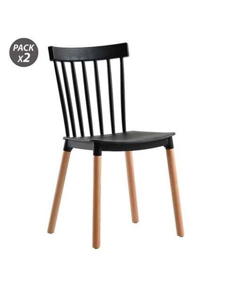Muvip Pack 2 Sillas Design D800 - Couleur Noir