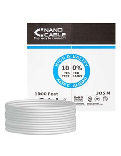 Nanocable Bobina de Câble de Réseau RJ45 Cat.6 UTP Rigido AWG24 - Longueur 305m - Couleur Gris