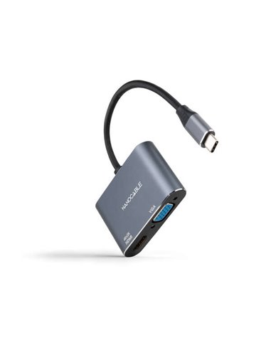 Nanocable Conversor USB-C à HDMI 4Ky VGA - Couleur Gris